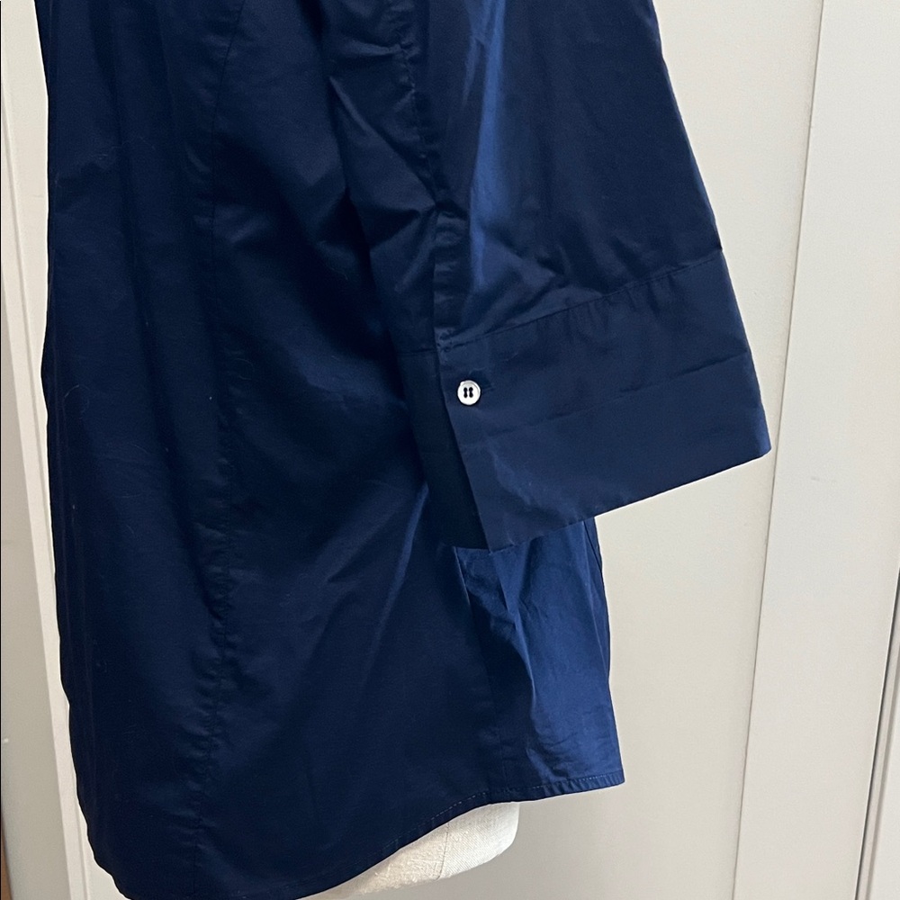 Navy Blue Women's Button-Up Shirt - Picture 3 of 5